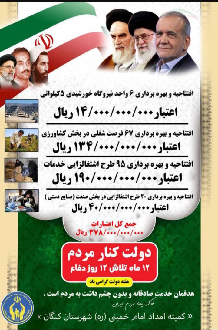 اینفوگرافی/ برنامه های کمیته امداد در کنگان به مناسبت هفته دولت